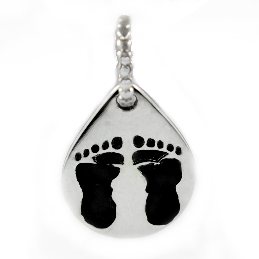 Novobeads Baby Footprints, Silver