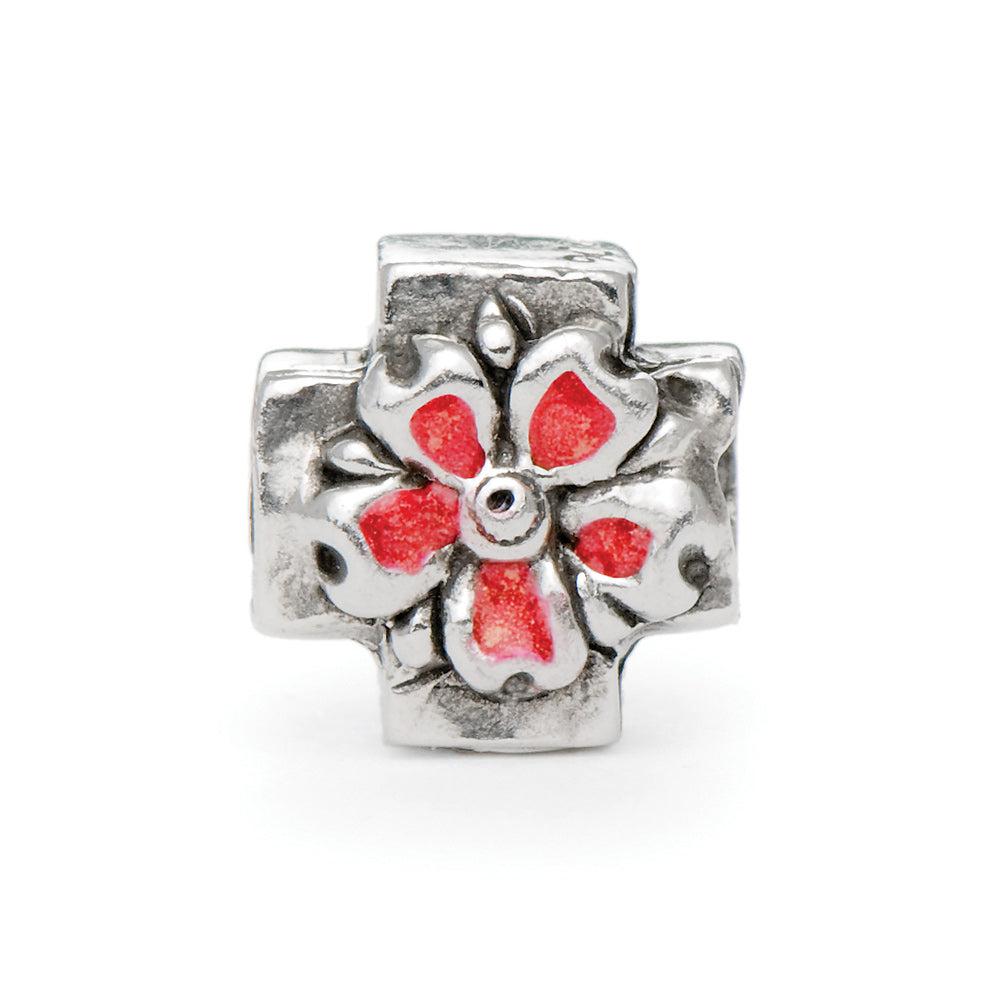 Novobeads Flower Cross, Silver