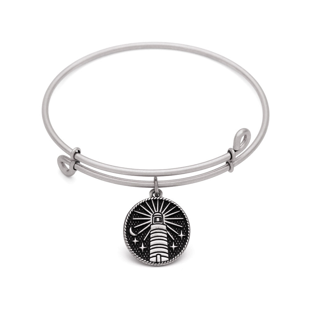 SOL Lighthouse, Bangle Antique Silver Color Finish