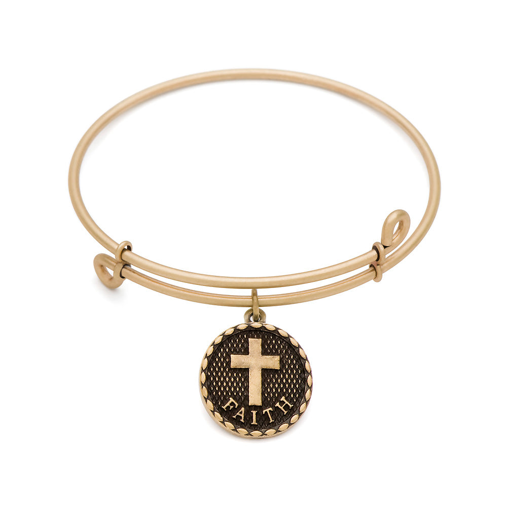 SOL Cross, Bangle Antique Gold Color Finish