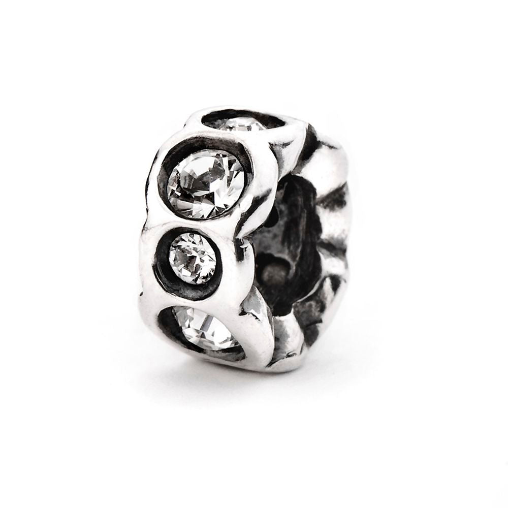 Novobeads Wedding Band, Silver with Crystals