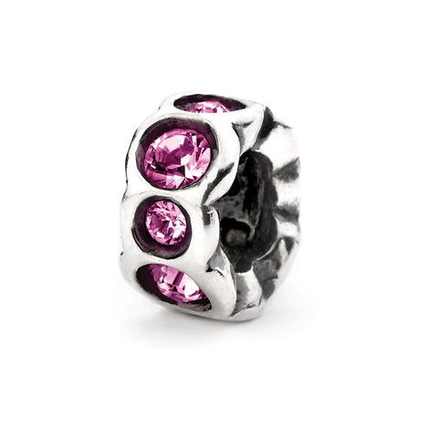 Novobeads Purple Band, Silver with Crystals