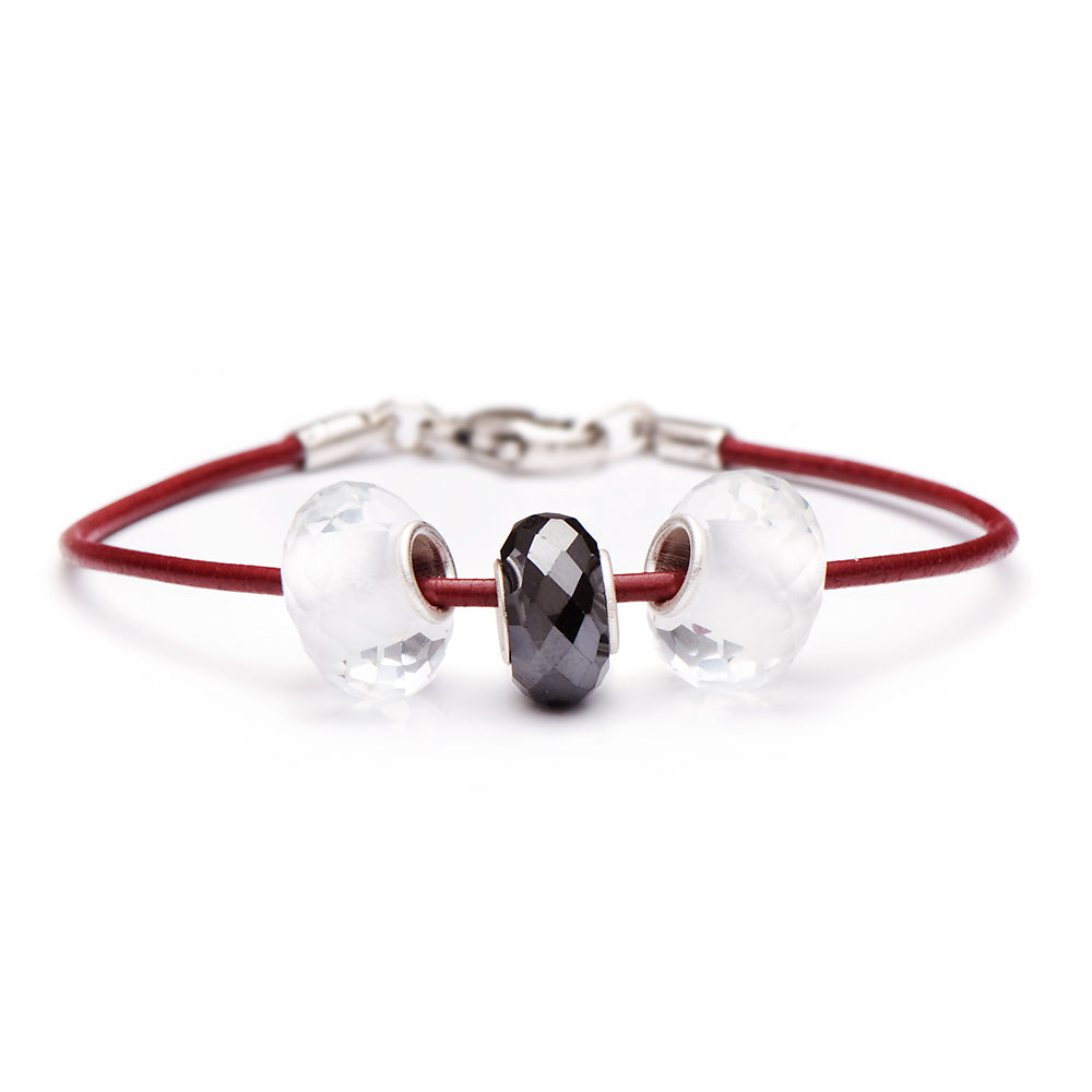 Novobeads School Spirit Bracelets, Crimson/White