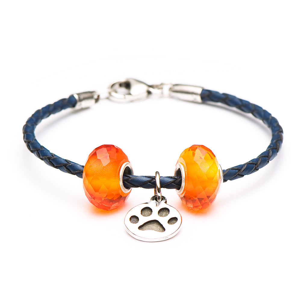 Novobeads School Spirit Bracelets, Blue/Orange Paw