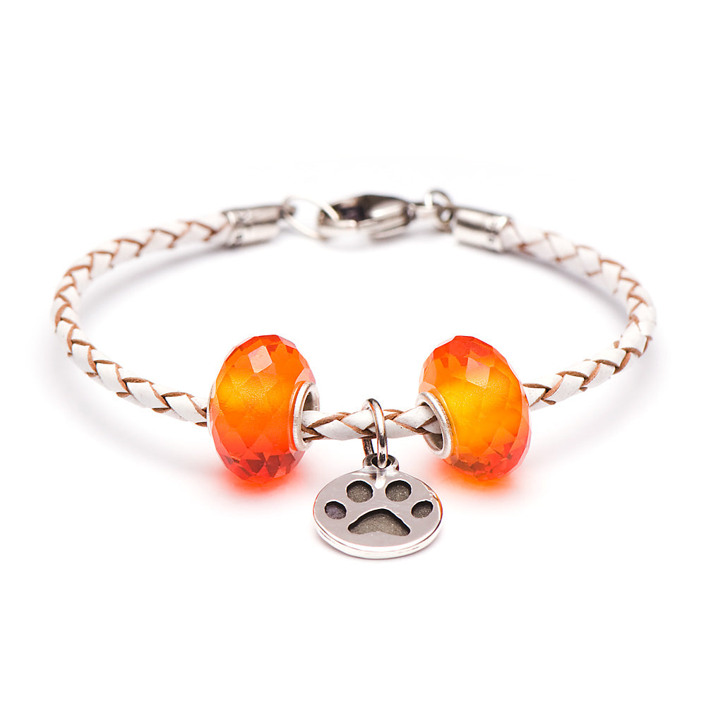 Novobeads School Spirit Bracelets, White/Orange Paw