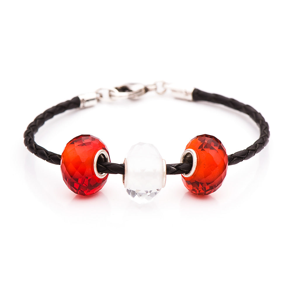 Novobeads School Spirit Bracelets, Red/Black/White