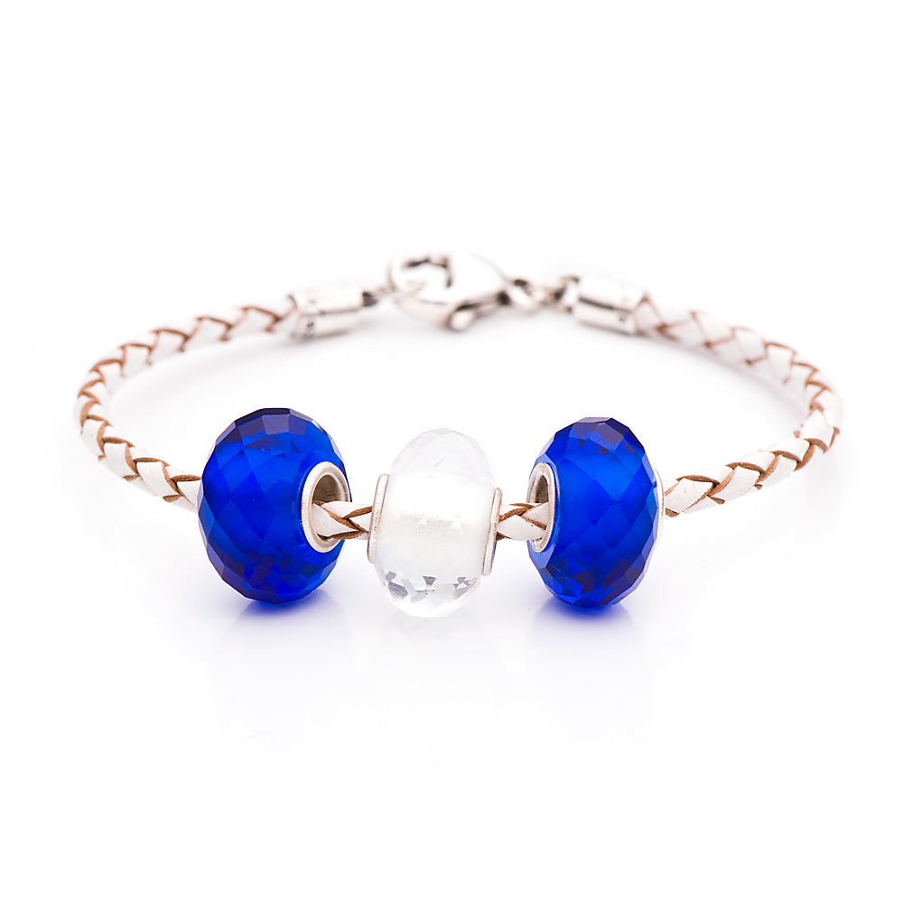 Novobeads School Spirit Bracelets, Blue/White
