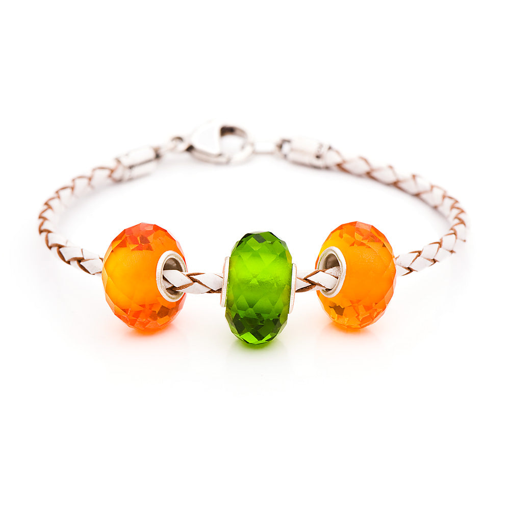 Novobeads School Spirit Bracelets, Orange/Green