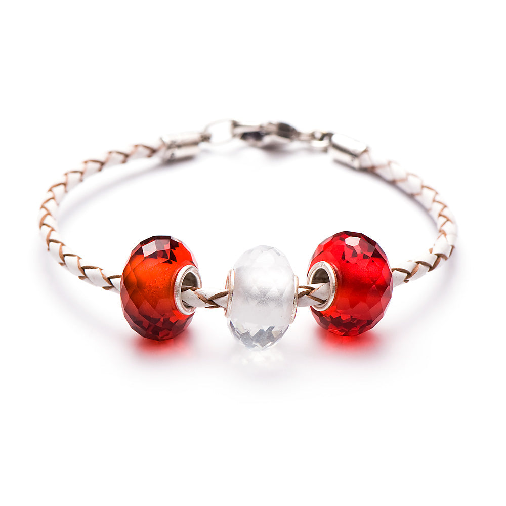 Novobeads School Spirit Bracelets, Red/White