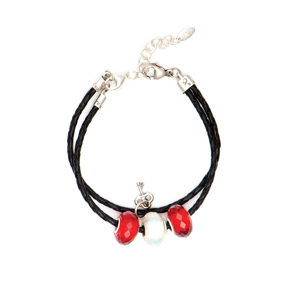 Novobeads Holiday Gift Bracelets, Crimson and Snow Bracelet