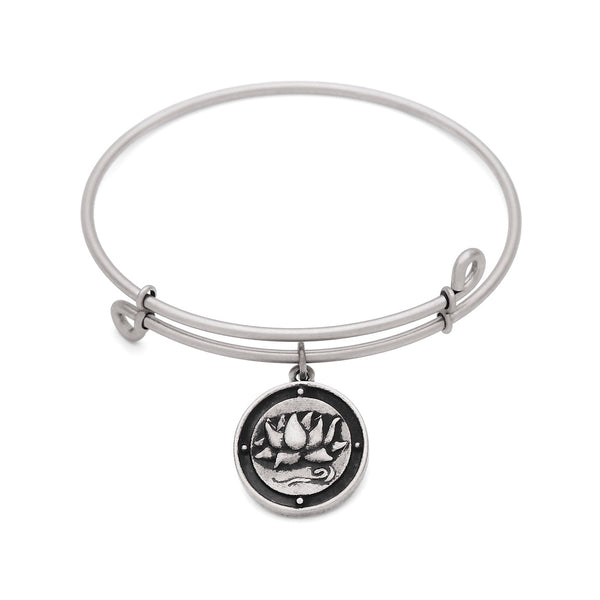 Inner Peace, Bangle Antique Silver Color Finish