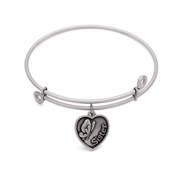 Sister, Bangle Antique Silver Color Finish
