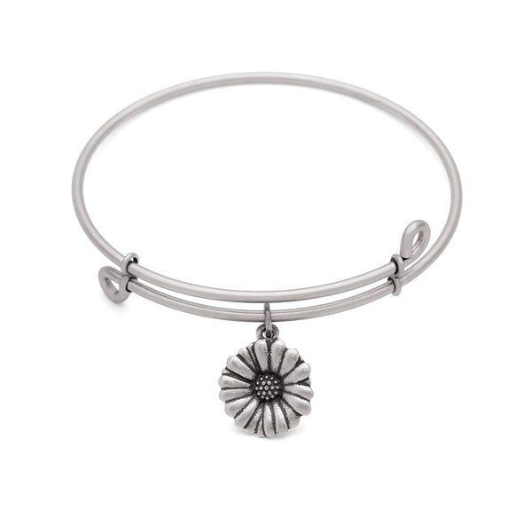 Daisy, Bangle Antique Silver Color Finish