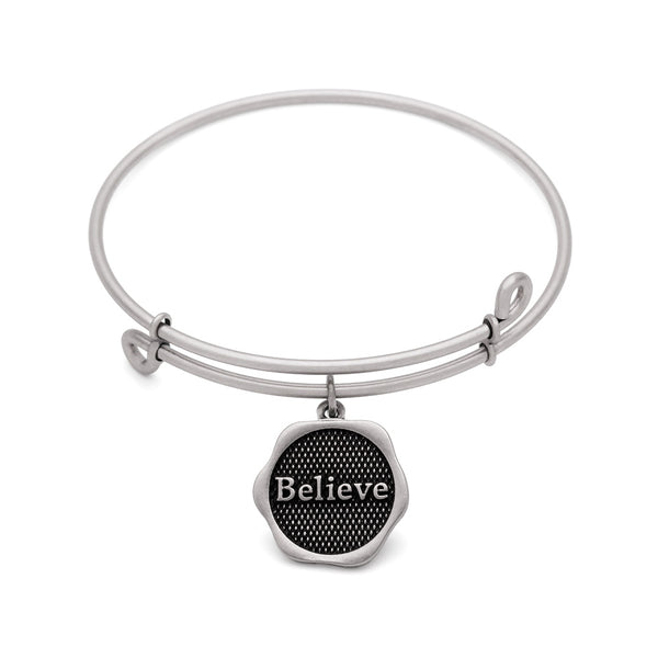 Believe, Bangle Antique Silver Color Finish