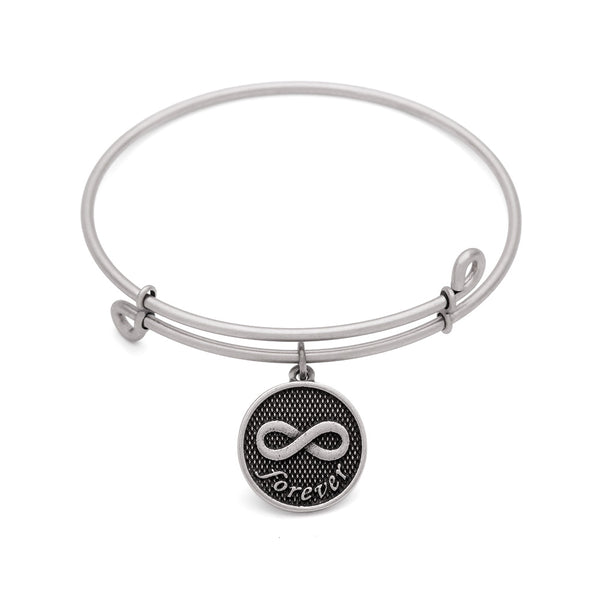 Eternity, Bangle Antique Silver Color Finish