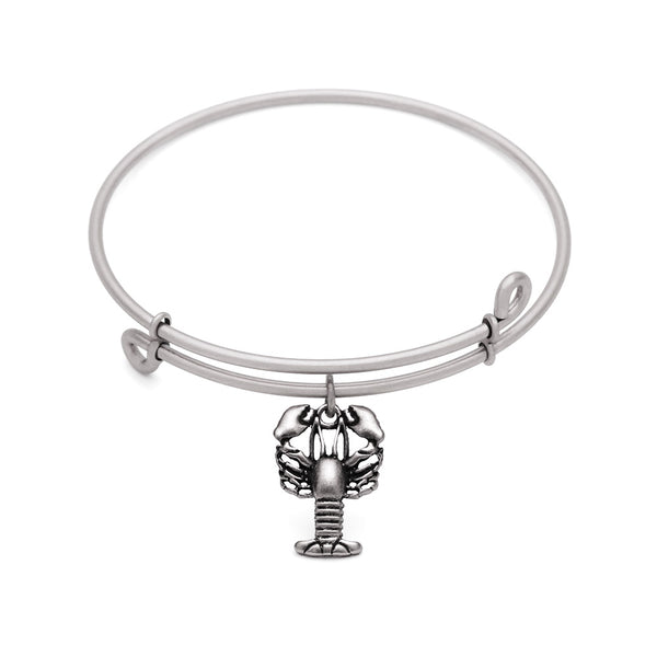 Lobster, Bangle Antique Silver Color Finish