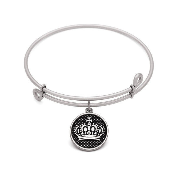 Crown, Bangle Antique Silver Color Finish