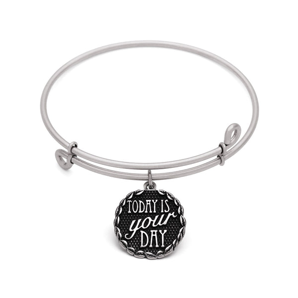 Today is Your Day, Bangle Antique Silver Color Finish