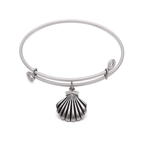 Seashell, Bangle Antique Silver Color Finish
