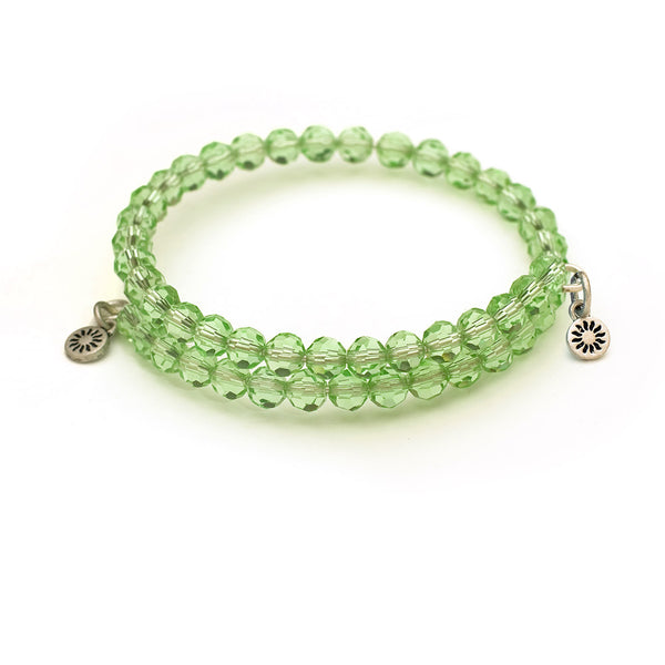 Mint Crystal, Cufflet Antique Silver Color Finish