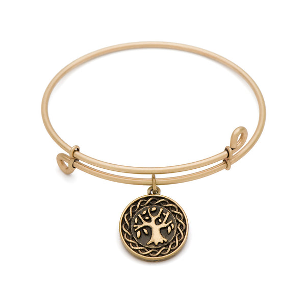 Tree of Life, Bangle Antique Gold Color Finish