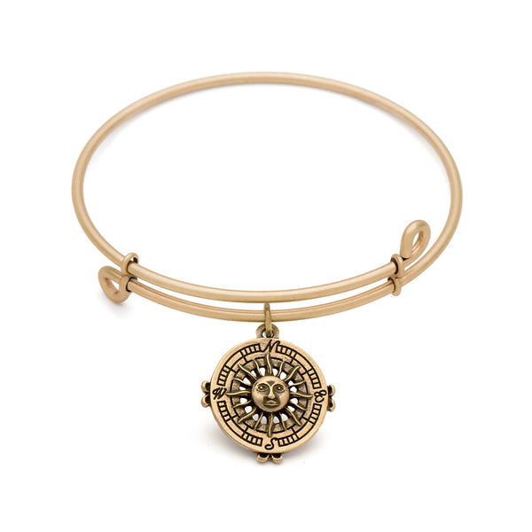 Compass, Bangle Antique Gold Color Finish