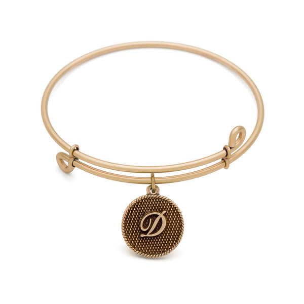 Initial D, Bangle Antique Gold Color Finish