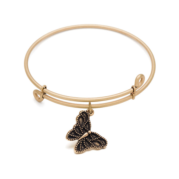Butterfly, Bangle Antique Gold Color Finish