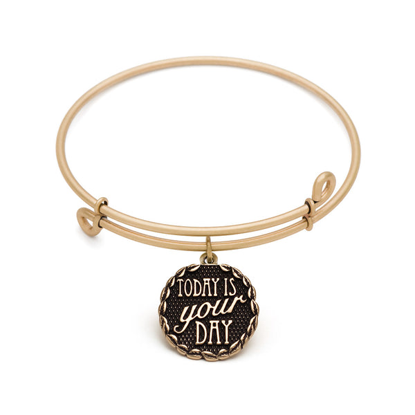Today is Your Day, Bangle Antique Gold Color Finish
