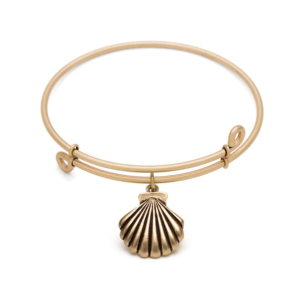 Seashell, Bangle Antique Gold Color Finish
