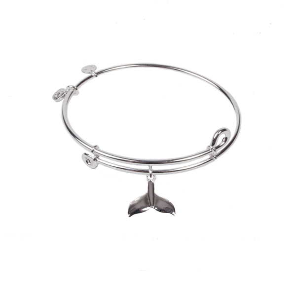 Whale Tail, Bangle Sterling Silver Plated