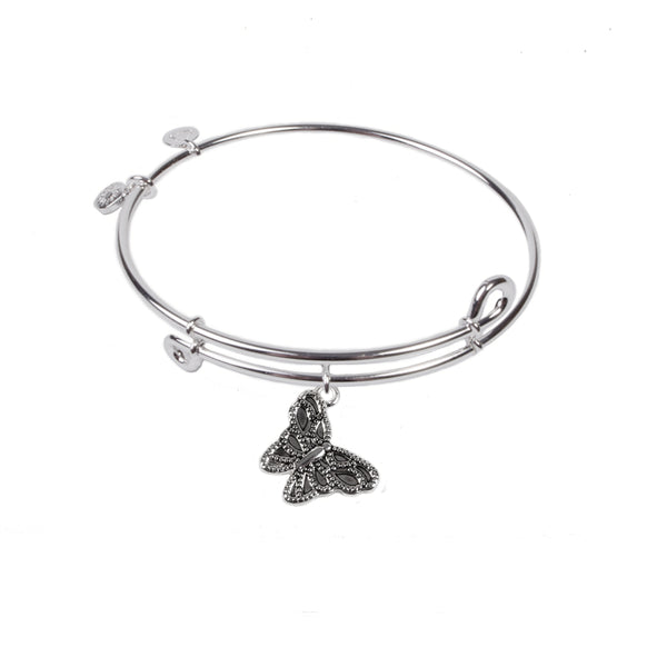 Butterfly, Bangle Sterling Silver Plated