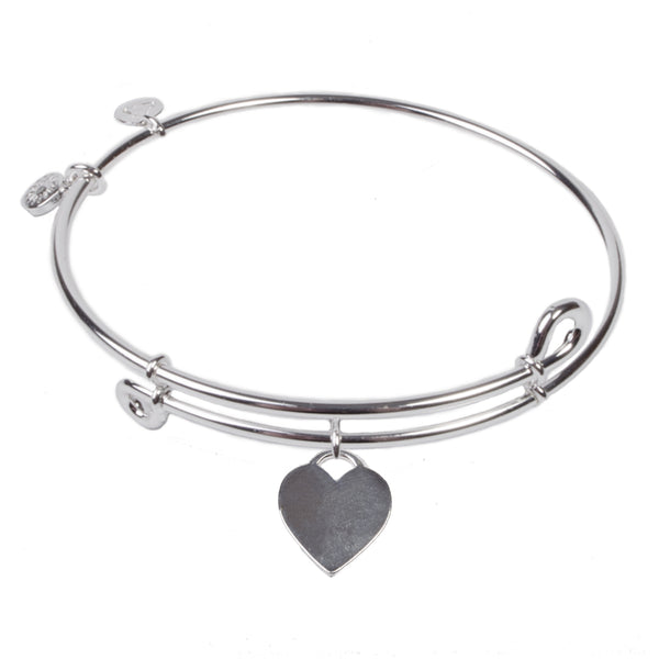 Heart Tag, Bangle Sterling Silver Plated