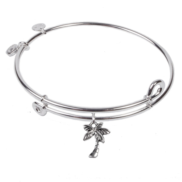 Palm Tree, Bangle Sterling Silver Plated