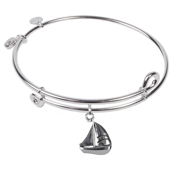 Sailboat, Bangle Sterling Silver Plated