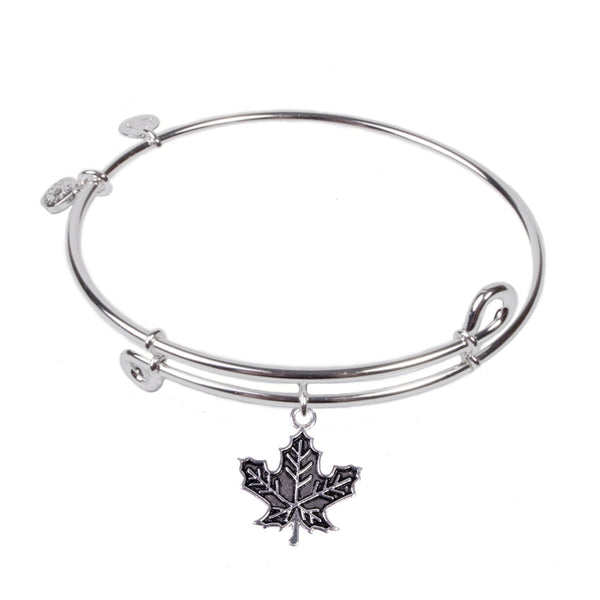 Maple Leaf, Bangle Sterling Silver Plated