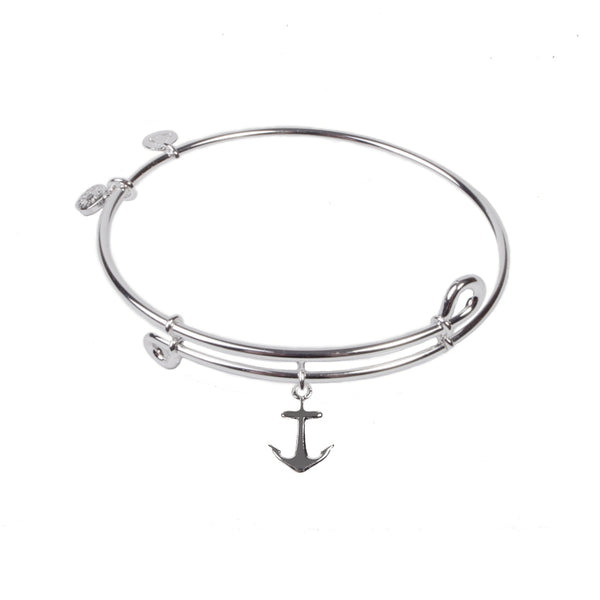 Anchor , Bangle Sterling Silver Plated