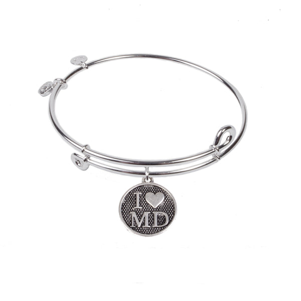 I Love MD, Bangle Sterling Silver Plated