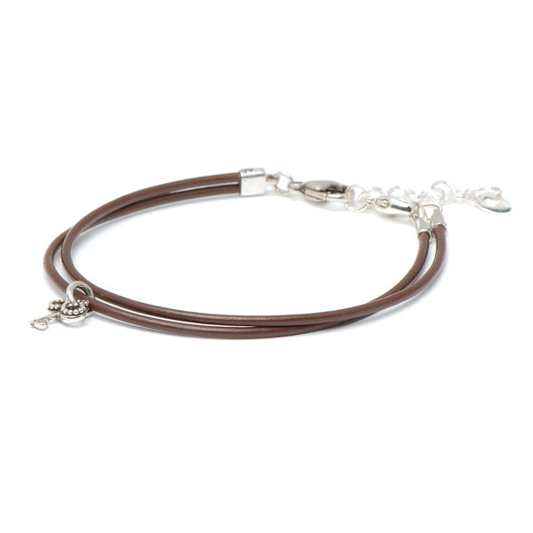 Bracelet Leather Smooth - Mocha, S (5.5-7inch/14-18cm)