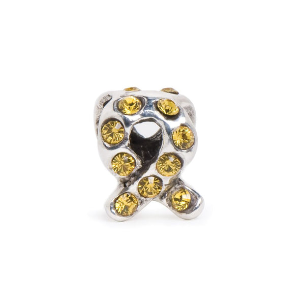 Yellow Ribbon, Silver with Crystals