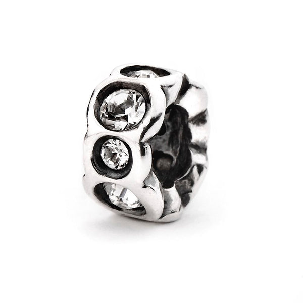 Wedding Band, Silver with Crystals