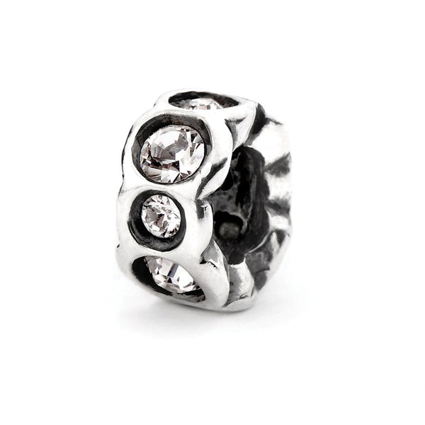 Clear Band, Silver with Crystals