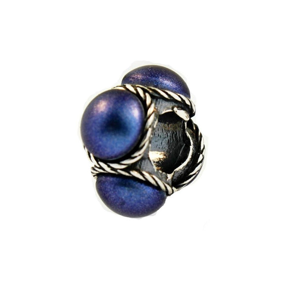 Blueberry Pearl Knots, Silver with Faux Pearls