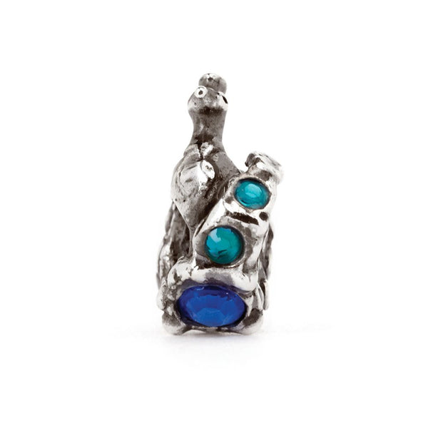Peacock, Silver with Crystals