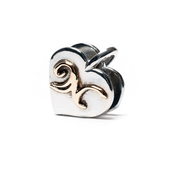 Signature N, Silver with 14K Gold