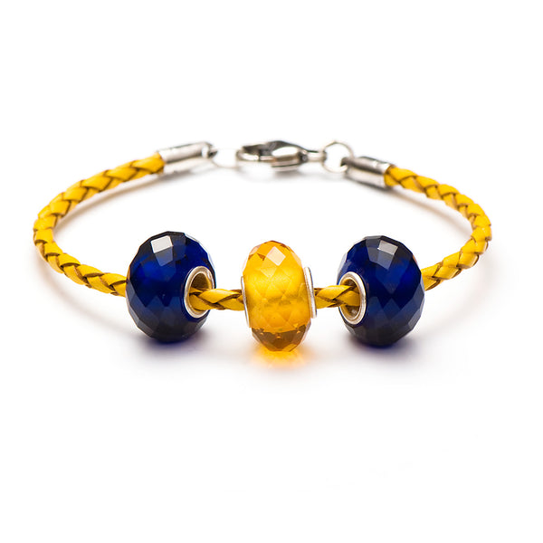 School Spirit Bracelets, Blue/Honey