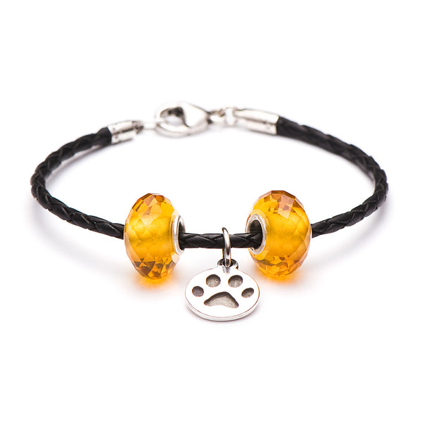 School Spirit Bracelets, Black/Honey Paw