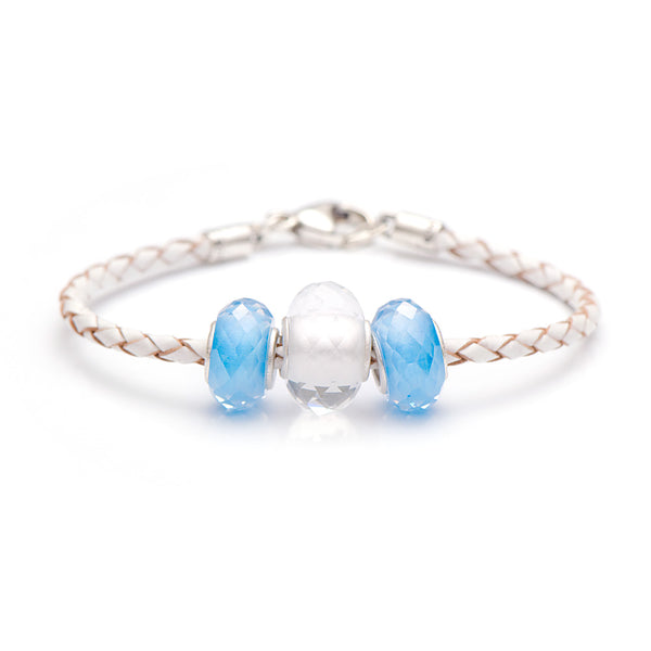 School Spirit Bracelets, Baby Blue/White