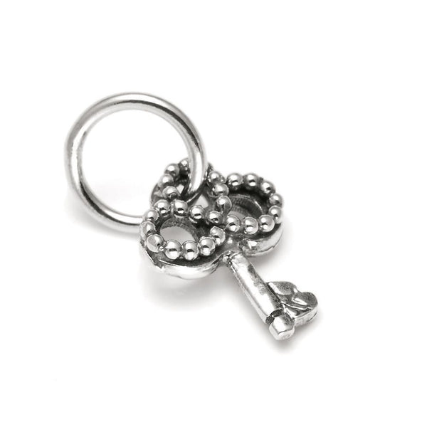 Novobeads Signature Key Charm, Silver