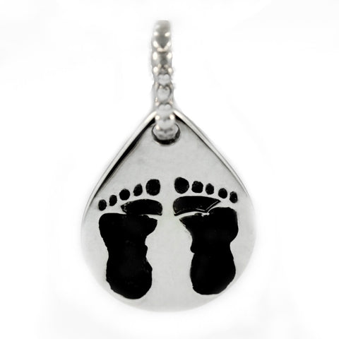 Novobeads Baby Footprints, Silver